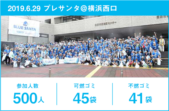 参加人数_500人・可燃ごみ(30L)_45袋・不燃ごみ(30L)_41袋